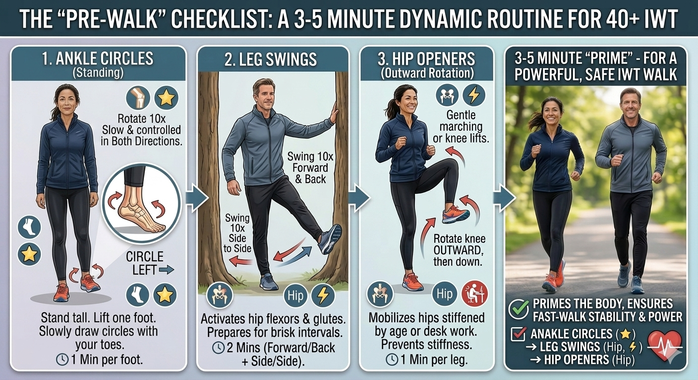 Pre-walk mobility checklist for interval walking