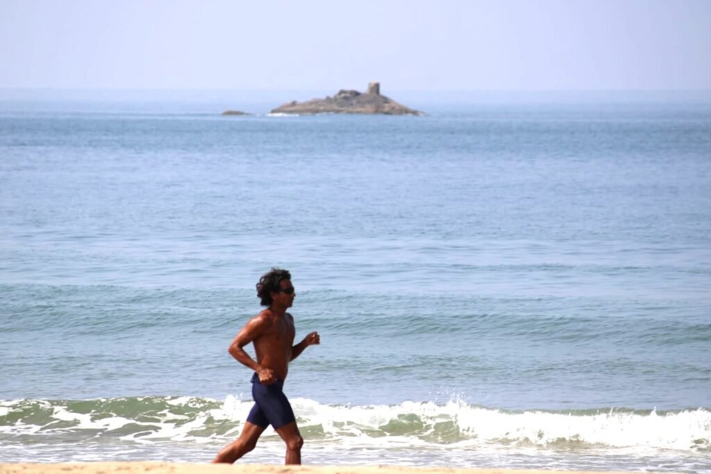 Running on the beach