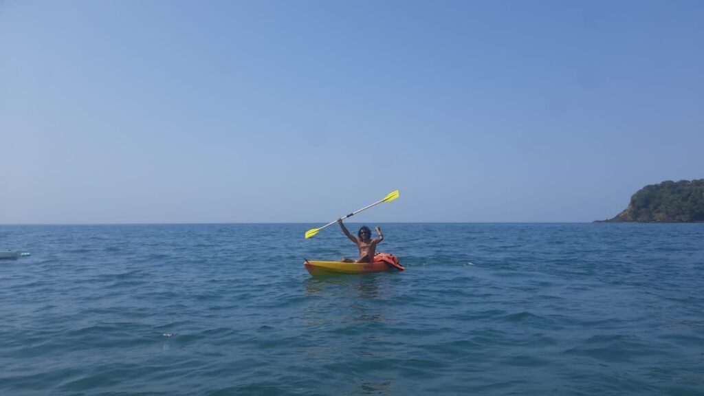 Kayaking in the sea