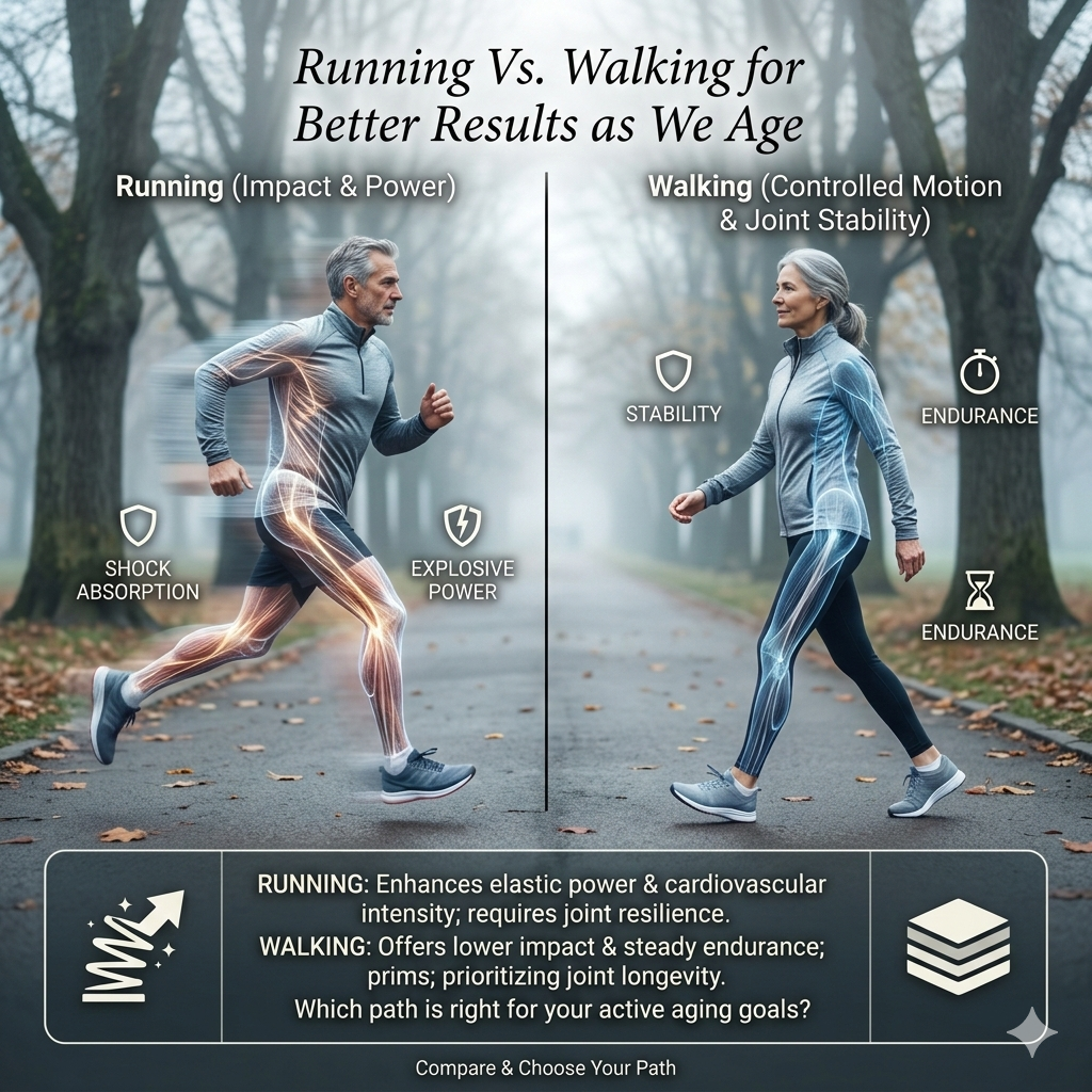 Running Vs. Walking for Better Results as We Age