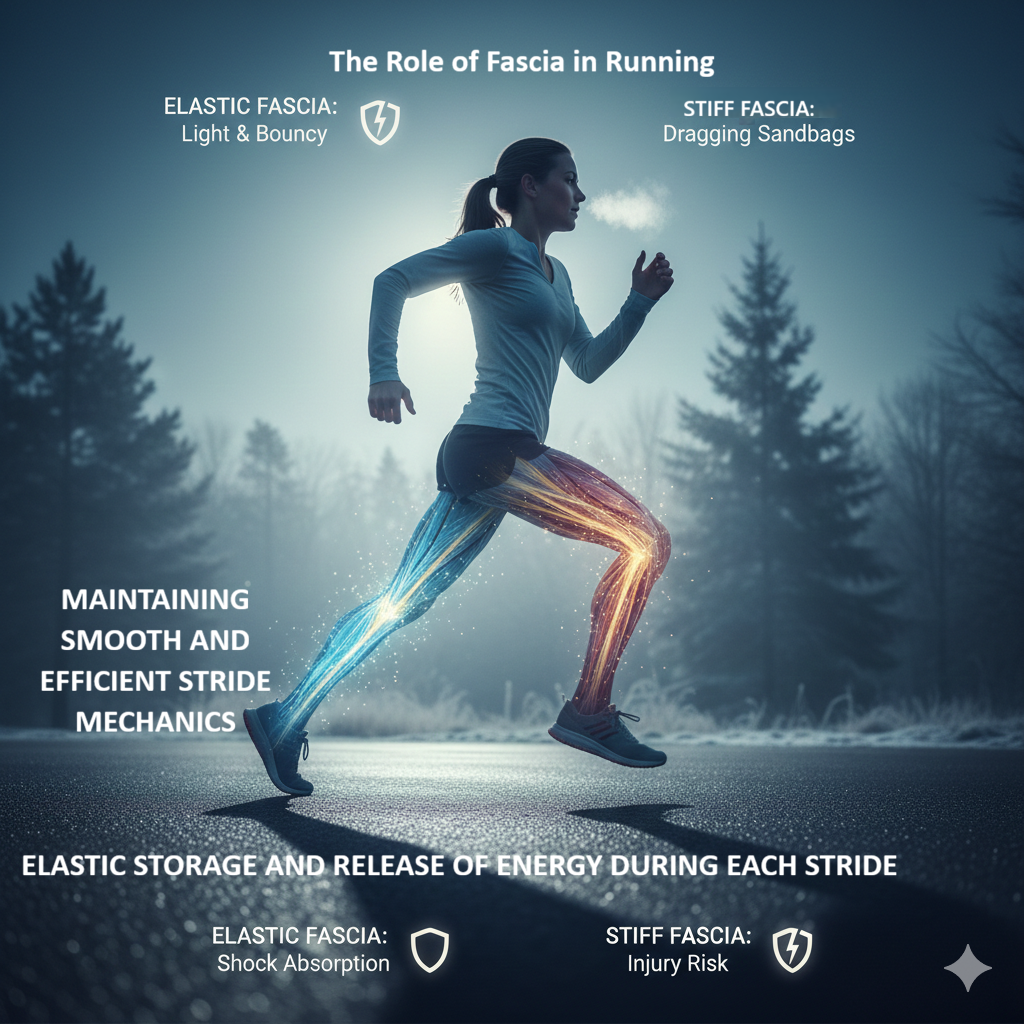 fascia training - elastic vs stiff fascia in running